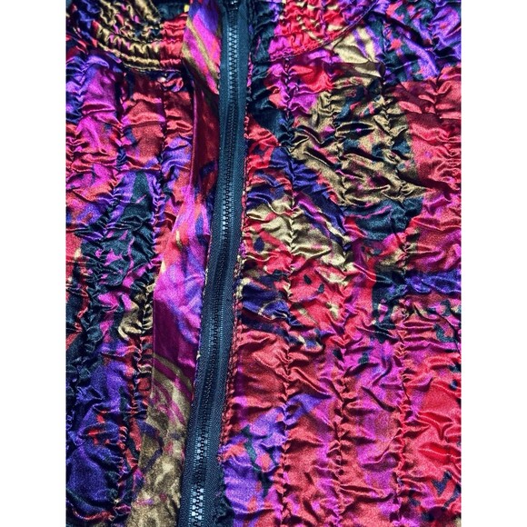 Ruby Rd Jacket Stretchy Quilted Textured Colorful Zip Front Women's Size PM - Picture 4 of 8